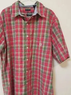 CHAPS 半袖シャツ L 赤チェック　チャップス　ラルフローレン