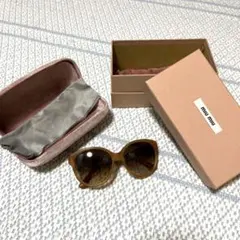 ミュウミュウ SMUA51 リムレス ピンクレンズ サングラス フルセット
