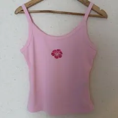 SHEIN キャミソール ピンク ハイビスカス柄 Mサイズのサムネイル