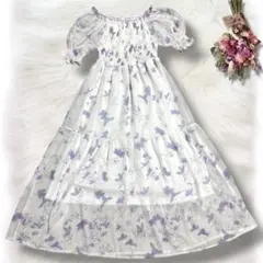 【新品】 花柄オフショルダーマキシドレス ワンピース　森ガール　姫系　y2k