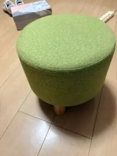 丸型 スツール グリーン 木製脚
