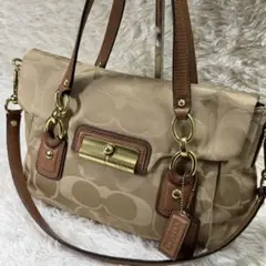 【Y2K】COACH コーチ ハンドバッグ シグネチャー 2WAY チャーム付き