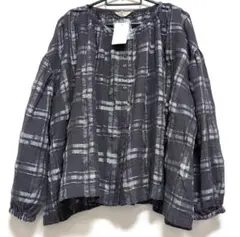 新品 サマンサモスモス ゆったり 綿麻ラメ糸チェックブラウスのサムネイル