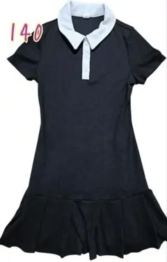 SHEIN ブラック 半袖ワンピース 140　襟付き