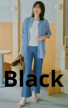 UNIQLO ユニクロ ウォッシャブルニットリブパンツ ブルー L