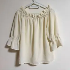 マジェスティックレゴン　シフォンブラウス　白　ブラウス　リボンのサムネイル