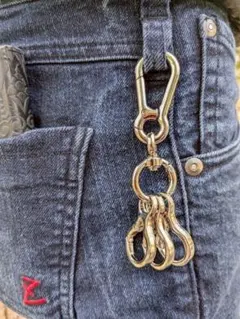 アメカジ　シルバーカラビナ　キーリング　ビンテージ　アクセサリ　シンプル　メンズ