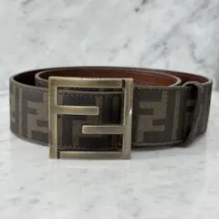 希少・50年物】FENDI ヴィンテージ ベルト FFロゴ ズッカ金具 本革