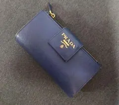 PRADA 長財布 サフィアーノレザー ネイビー カード 21枚 大容量 - メルカリ