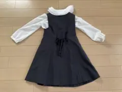 CROPIX ネイビー 襟付きワンピース