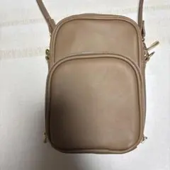 ベージュ スマホショルダーバッグ