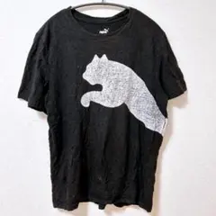 PUMA ビッグロゴ 半袖Ｔシャツ M 黒 クルーネック カジュアル ストリート