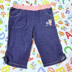ミキハウス うさぎ デニムパンツ　半ズボン　110