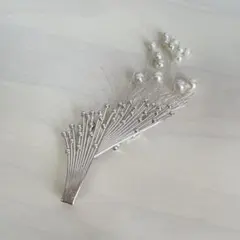 ブローチ コサージュ ピン パール シルバーホワイト アクセサリー