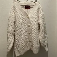 ジェラピケ　ケーブルニット ルームウェア セット　ハート　アイボリー　上下