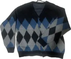 アーガイル柄 ニットカーディガン