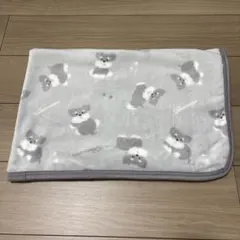 ペット用毛布 70×100cm フランネル生地 シュナウザー柄 グレー系 膝掛け