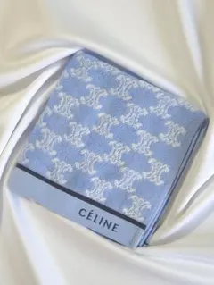 CÉLINE マカダム ロゴ ウォッシュタオル　ブルー