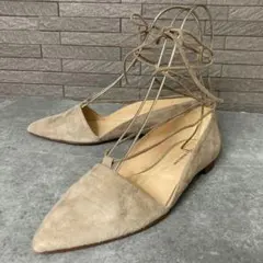 美品✨【ファビオルスコーニ】フラットパンプス レースアップ 編み上げ 23cm