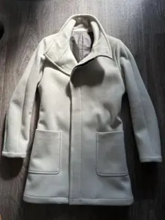 ジュンハシモトjunhashimoto スタンドカラーコート　アイボリーホワイト