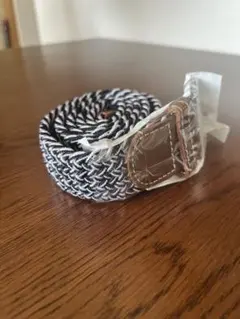 【美品】白黒編み込みベルト 男女兼用 105cm 調整可能