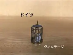 ドイツ　ミニチュア　フィギュリン　置物　鳥かごと白い鳥　ヴィンテージ