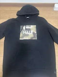 HUF パーカー ブラック カモフラージュロゴ