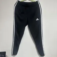 adidas 黒 ジャージパンツ サイドストライプ