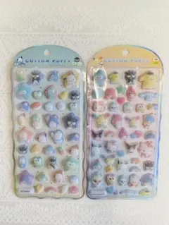 [正規品]はぴだんぶい，サンリオキャラクターズコットンパフィ2セット