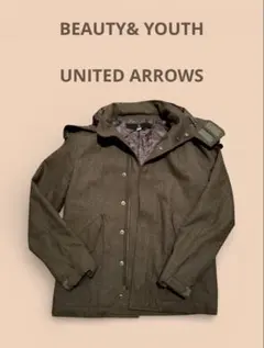 BEAUTY & YOUTH フード付きジャケット M ダークブラウン