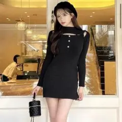 Cherimiブラック ミニワンピース