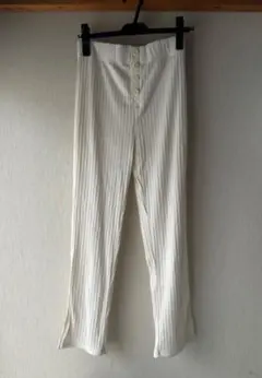 searoomlynn シールームリン リブパンツ スリット ホワイト 美品のサムネイル