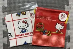 スリーコインズ ハローキティコラボセット ハンカチ 巾着袋のサムネイル