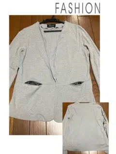BARNEYSNEWYORKノーカラージャケットレース付　カットソージャケット