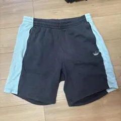 adidas ショートパンツ 黒 水色　XL