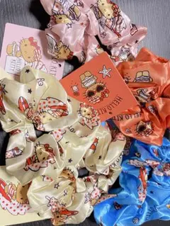 サンリオ ハローキティ　日焼けキティ　シュシュ 4色・5点セット