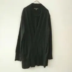 バナナリパブリック メリノウール100% ロングカーディガン ブラック M