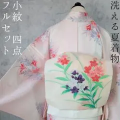 夏着物 絽紗 訪問着 フルセット 御所車 エレガント 単衣 盛夏 薄ピンク 