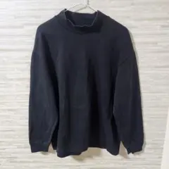 【L】ユニクロU モックネックプルオーバー男女兼用 ブラック
