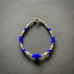 シルバーブレスレット 星 モチーフ ブルービーズ 925 【395】 | Mercari