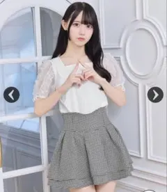 Sサイズ　美脚になれるスカート♥千鳥柄(インナーパンツ付き)