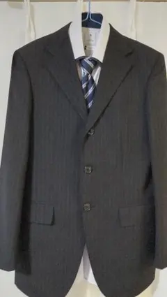 ブラックストライプスーツ 　シャツネクタイセット 男児　約170cm　送料無料