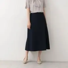 ストレッチツイルフレアスカート NATURAL BEAUTY BASIC 紺