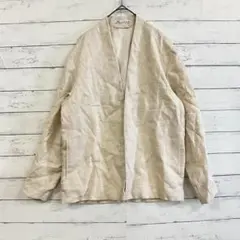 ZARA リネン100％アイボリー羽織り 大人ナチュラル 春夏涼感 カーディガン