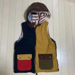 アメカジ　古着　アメリカ国旗　　ダウンベスト　リバーシブル　個性的　古着