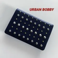 【新品】URBAN BOBBY カードケース　名刺入れ　レザースタッズ　ネイビー