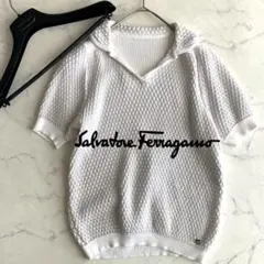 【希少】サルヴァトーレフェラガモ　FERRAGAMO 凹凸編ニットサマーポロのサムネイル