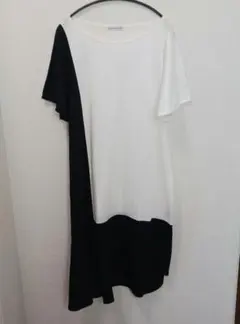 ツモリチサト ロングワンピース Lサイズ相当 アシンメトリー バイカラー