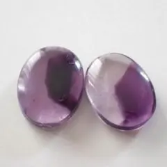 【2個セット】トラピッチェアメシスト オーバルカボションルース