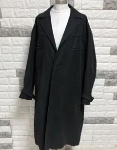 【HARE】ハレブラック トレンチコート ロング丈Sブラック黒メンズ